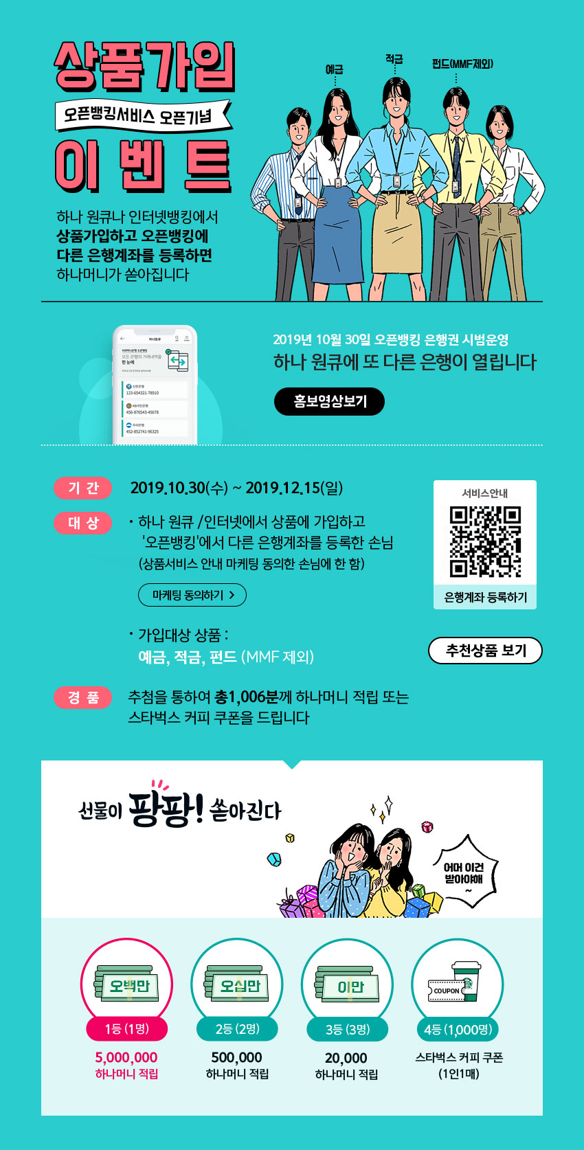 오픈뱅킹서비스 오픈기념 상품가입 이벤트