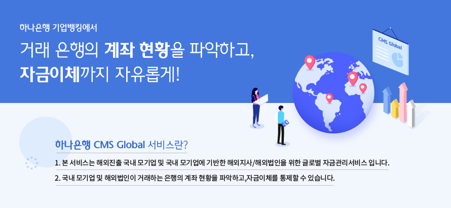 하나은행 기업뱅킹에서 거래은행의 계좌현황을 파악하고 자금이체까지 자유롭게!